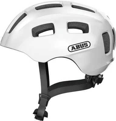 Produktbild von ABUS Fahrradhelm Youn-I 2.0 - mit Licht für Kinder, Jugendliche und junge Erwachsene - für Mädels und Jungs - Weiß, Größe M (52-57 cm)