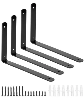 Immagine prodotto di Omgoods - Set di 4 robuste staffe metalliche per mensole da montare a parete