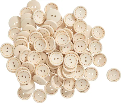 Produktbild von VBS XXL Holzknöpfe "Nähstrich", 100 Stück