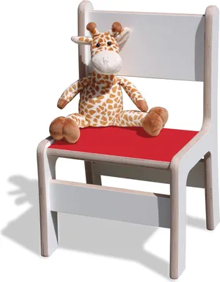 Produktbild von Kinderstuhl - Weiß mit bunter Sitzfläche - Rot