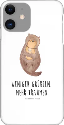 Produktbild von Mr. & Mrs. Panda Iphone 11 Handyhülle Otter Muschel - Weiß - Geschenk, XR, Träumen, Seeotter, Hülle, Handy Schutzhülle, Optimistisch, Cover, Positiv, Medaillon