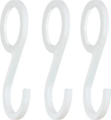 Immagine prodotto di Natural Goods Berlin GARD Hook gancio per abiti in metallo - Piccolo gancio da appendere - Gancio a S per appendiabiti - Piccolo gancio da appendere - Gancio per abiti - Gancio da appendere, bianco, set di 5
