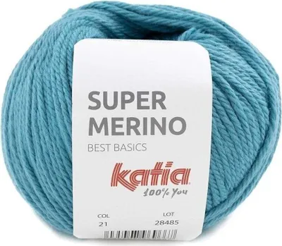 Produktbild von Katia Super Merino 21 Water Blue Strickgarn
