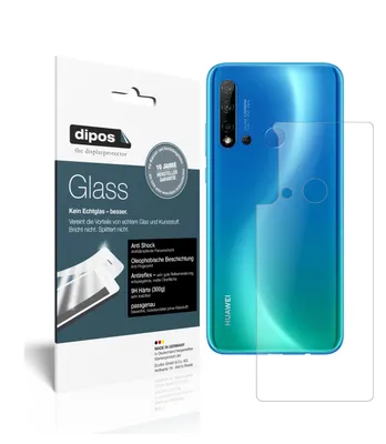 Produktbild von 2x Schutzfolie für Huawei nova 5i Rückseite matt - Anti-Shock 9H Folie dipos Glass Kunststoffglas