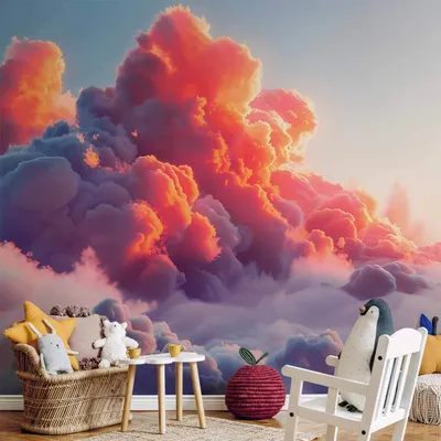 Produktbild von Selbstklebende Folie Fototapete - Twilight Spectacle: Clouds in Shades of Pink and Violet 343x245 cm Muster b-H-10030-a-a