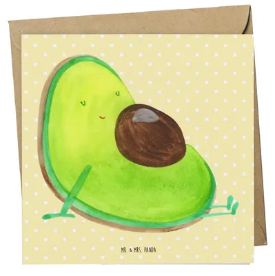 Produktbild von Mr. & Mrs. Panda Deluxe Karte Avocado Schwangerschaft - Gelb Pastell - Geschenk, Wunder, doppelkarte, Klappkarte, Babyparty, Baby, Glückwunschkarte, anlasskarte