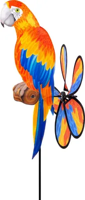 Image de Carillon HQ Spin Critter Parrot Décoration de jardin Moulin à vent Girouette