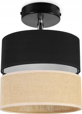 Produktbild von Deckenleuchte, Wandleuchte, Jute-Lampenschirm, 20 Cm, Schwarz