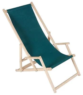 Produktbild von Sonnenliege Armlehne Grün Strand Campingstuhl Holz klappbar Faltsitz Balkon