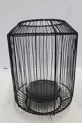 Produktbild von Gilde Windlicht, "Wire", Glas, Metall, schwarz, VE 3, H. 23 cm, D. 18 cm Höhe: 23.00 cm Durchmesser: 18.00 cm 69654
