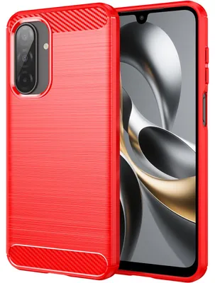 Produktbild von Hülle für Samsung Galaxy A17 5G/4G, Carbon-Faser TPU Silikon Stoßfest Schutzhülle Rot