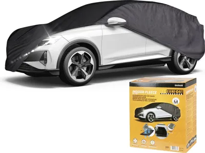 Produktbild von WALSER CarComfort Autoplane Indoor Eco, Auto-Abdeckplane atmungsaktiv, lackschonende Autoabdeckung für Innenbereich, Abdeckung für SUV/VAN Größe 8 schwarz