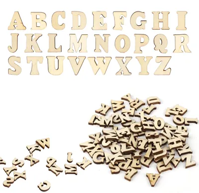 Holzbuchstaben 208 Stück, 15 mm, A-Z für Basteln & DIY
