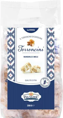 Produktbild von La Vela Torroncini della Sardegna – Torrone aus Tonara, Sardinien, 200g im Beutel