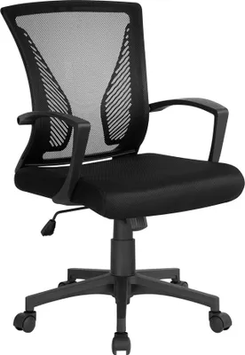 Produktbild von Yaheetech Bürostuhl Schreibtischstuhl ergonomischer Drehstuhl Chefsessel höhenverstellbar Sportsitz Mesh Netz Stuhl Schwarz