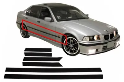 Obrázek produktu pro Dveřní lišty pro BMW E36 řady 3 Sedan a Touring 1991–1998 ve sportovním stylu M3.