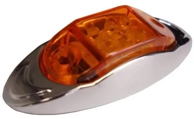 Productafbeelding van Oranje LED-zijmarkerings-/afbakeningslicht voor vrachtwagens, opleggers en aanhangwagens, met 6 LED's - 24 V - 100 mm x 42 mm