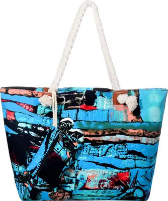 Produktbild von Große Strandtasche wasserabweisend mit Reißverschluss - Abstract Art