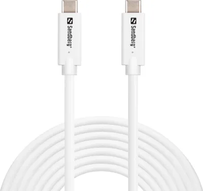 Obrázok produktu pre Sandberg 136-76, 5 m, USB C, USB C, USB 3.2 Gen 2 (3.1 Gen 2), 10 Gbit/s, Biela