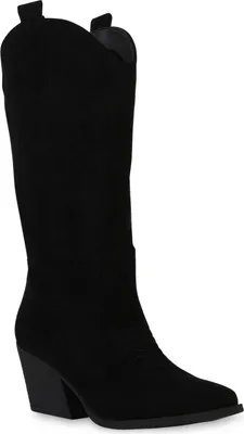 Produktbild von VAN HILL Damen Cowboystiefel Stiefel Stickereien Schuhe 840199, Farbe: Schwarz, Größe: 37
