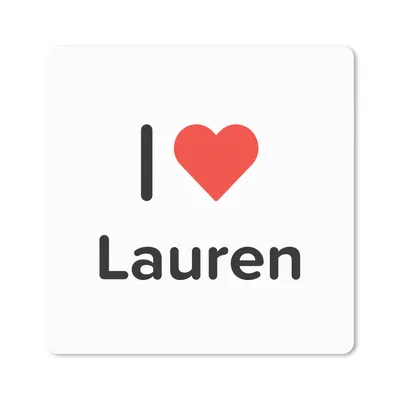 Produktbild von MuchoWow® Mauspad Mousepad Ich liebe - Lauren - Mädchen 20x20 cm - Mousepads - Maus Mat - Pad - Mausunterlage - Desk Mat - Bureauartikeln