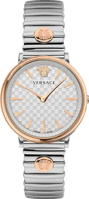 Produktbild von Versace VE8105022 V-Circle Lady weiss silber roségold Edelstahl Damen Uhr NEU
