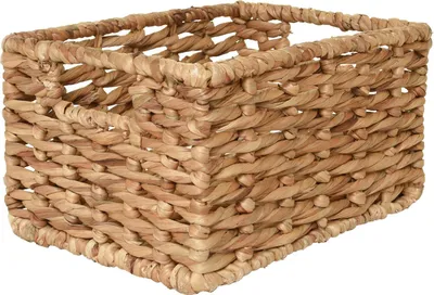 Produktbild von VIVANNO Regalkorb Wasserhyazinthe CESTERO Kasten, Natur geflochten - 34x24x18 cm