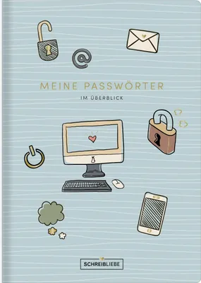 Produktbild von Passwortbuch DIN A5, 72 Seiten zum Ausfüllen, Nachhaltiges Premiumpapier mit Goldveredelung