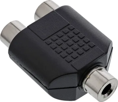 Zdjęcie produktu dla InLine® 99338 Adapter audio, gniazdo jack 3,5 mm mono na 2x gniazdo RCA