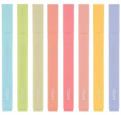 Produktbild von Textmarker Ästhetisch Macaron Farben 8er Set Keilspitze 1-4mm