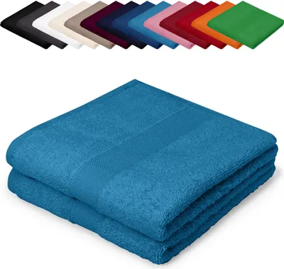 Produktbild von DOPPELPACK Gästetücher 30x50 cm Gästehandtücher Kinderhandtücher Babyhandtücher 100% Baumwolle, Farbe: Türkis