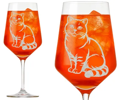 Produktbild von Valhalla Weinglas Katzen Gravur 350 ml spülmaschinenfest