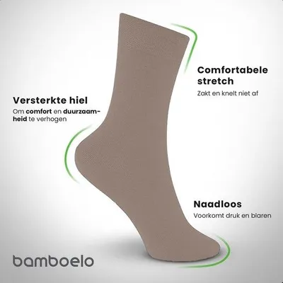 Produktbild von 1 paar Bamboe Sokken - Bamboelo Sock - Maat 36/40 - Gerookt - Naadloze Sokken -