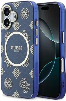 Zdjęcie produktu dla Etui na telefon Guess do iPhone'a 17 – kompatybilne z MagSafe – niebieskie