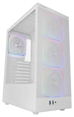 Immagine prodotto di Mars Gaming Mc-nebula - Case da gaming ATX con 4 ventole ARGB da 120 mm e sportello per cavi in vetro temperato bianco