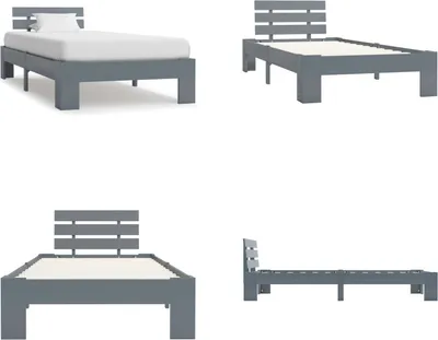Obrázok produktu pre vidaXL Posteľ z masívu sivá borovica 90x200 cm - Rám postele - Rámy postelí - Posteľ - Posteľ