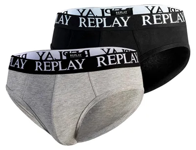 Produktbild von REPLAY I101182BG/L Slips für Männer, SCHWARZ/GRAU, 2ER, GR. L