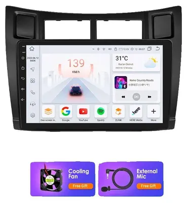 Image de Système multimédia pour voiture, interface à écran tactile, compatible avec la Toyota Yaris 2005-2012, S4
