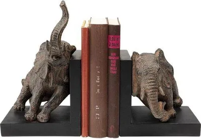 Produktbild von Buchstützen Olifant Figurinen - Dekorative Buchstützen - Bücher Organisieren - Handgefertigtes Einzigartiges Stück - 42 x 46,5 x 36 cm