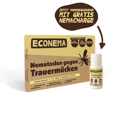 Produktbild von Nematoden gegen Trauermücken – Steinernema feltiae – Biologische Bekämpfung – Für Zimmerpflanzen & Blumenerde – 10 m²