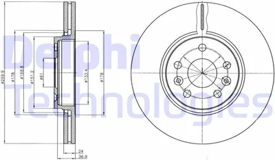 Produktbild von 2x DELPHI Bremsscheibe BG4338 für RENAULT SCÉNIC II (JM0/1_) 43 9mm 300mm