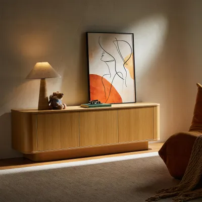 Produktbild von riess-ambiente Modernes TV Board VALHALLA WOOD 160cm natur Eichenholz Lowboard mit Stauraum Sideboard Kommode TV-Schrank