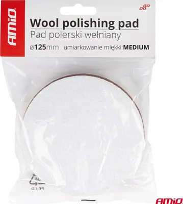 Zdjęcie produktu dla Pad polerski wełniany futro polerskie medium średni na rzep 125 mm