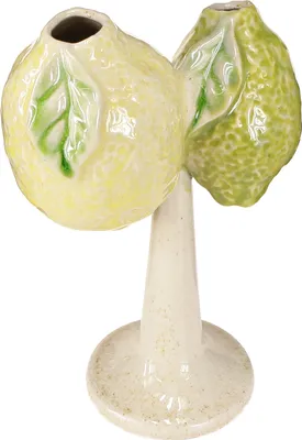 Produktbild von Keramik Zitronen-Vase Tischdeko Mediterranes Design H22cm