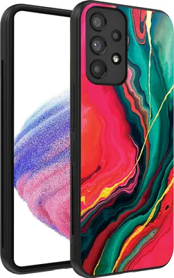 Produktbild von Smartphonica Telefon Fall geeignet für Samsung Galaxy A53 5G mit roten grünen Marmor Print - TPU Backcover Fall rot grünen Marmor Design