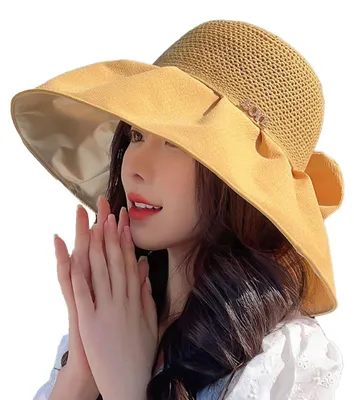 Produktbild von 54-60 cm Hutumfang, faltbarer Sonnenschutzhut für Damen, UV-Schutz, atmungsaktiv, hohl, Fischerhut