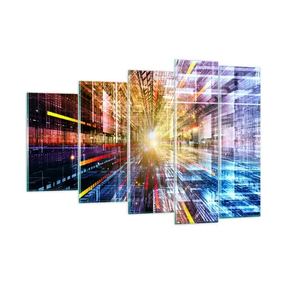 Produktbild von Bilder auf glas - Grafik Computer Raum Geometrie - 150x100cm - Glasbilder - Wandbilder - Kunstdruck - zum Aufhängen bereit - Wanddekoration aus Glas - Glas Bilder - Wandbild auf Glas - GEG150x100-2350