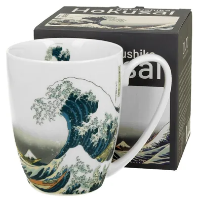 Immagine prodotto di Duo | Tazza in porcellana 350 ml - The big wave - Alta qualità - Design artistico - Confezione regalo