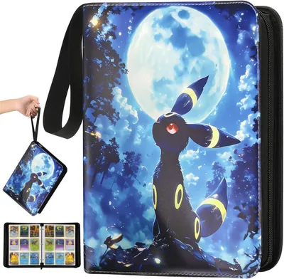 Produktbild von Pokémon Sammelkarten Album, Karten Sammelalbum, 50 Seiten 900 Sammelalbum Karten Kapazität, Tragbarer Wasserdichter Sammelalbum, Mit Reißverschluss