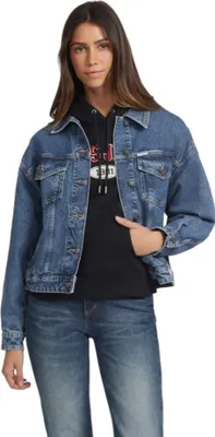 Produktbild von Guess Damen Klassische Jacke aus Baumwolle, Dunkelblau, Modell W4YN56D5CC3M3DW